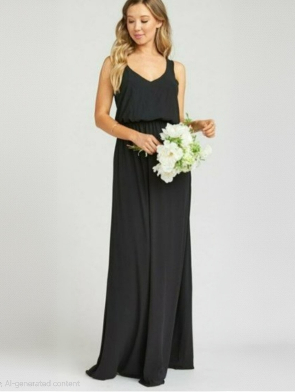 SHOW ME YOUR MUMU Kendall Maxi Dress In Black Bridesmaid Wedding Sz Small